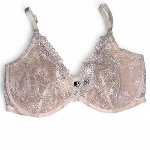 Victorias Secret Cream Sheer Lace Bra 36E